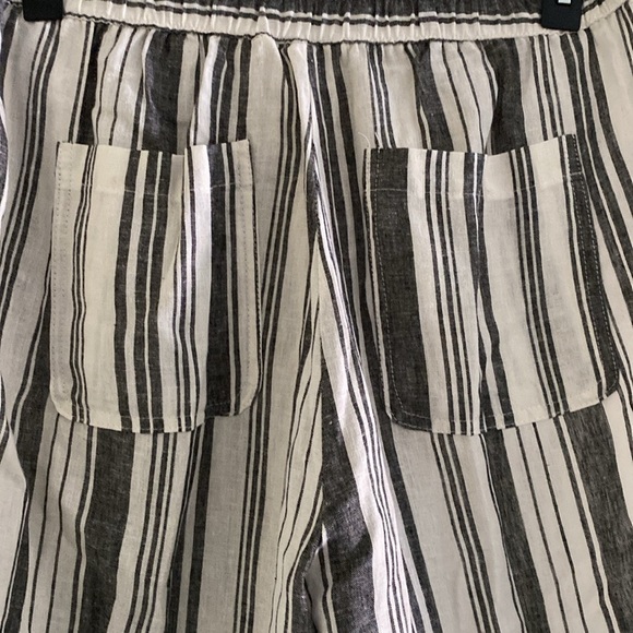 Land and Sea Linen Stretch Blend Wide Leg Pants Adjustable Stretch Waist - Picture 8 of 14